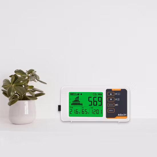 水耕栽培システム スマート空気質モニター CO2 検出器、データログレコーダー Ndir センサー Ppm メーター 二酸化炭素温度湿度